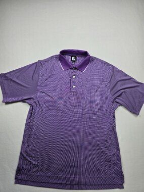 Footjoy Purple Polo Golf Shirt L 100% Polyester Mens Casual Wear